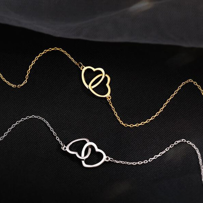 Double Heart Love Shine Necklace
