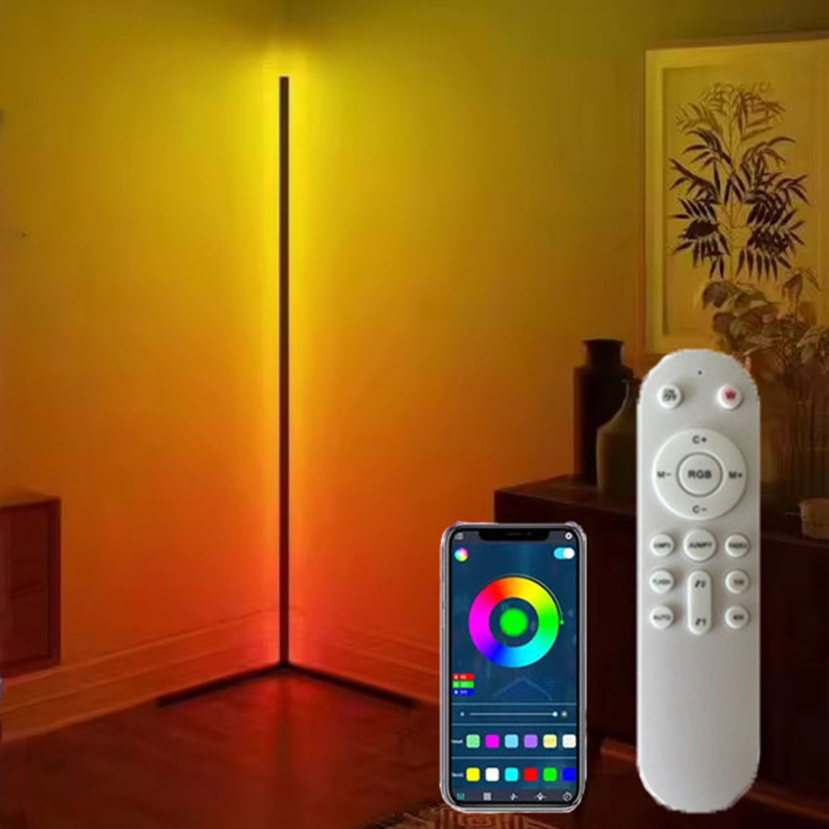 Slim RGB Vloerlamp – Afstandbeheer en App-beheer