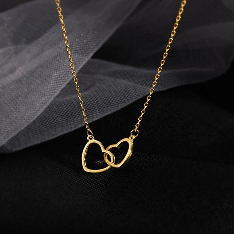 Double Heart Love Shine Necklace