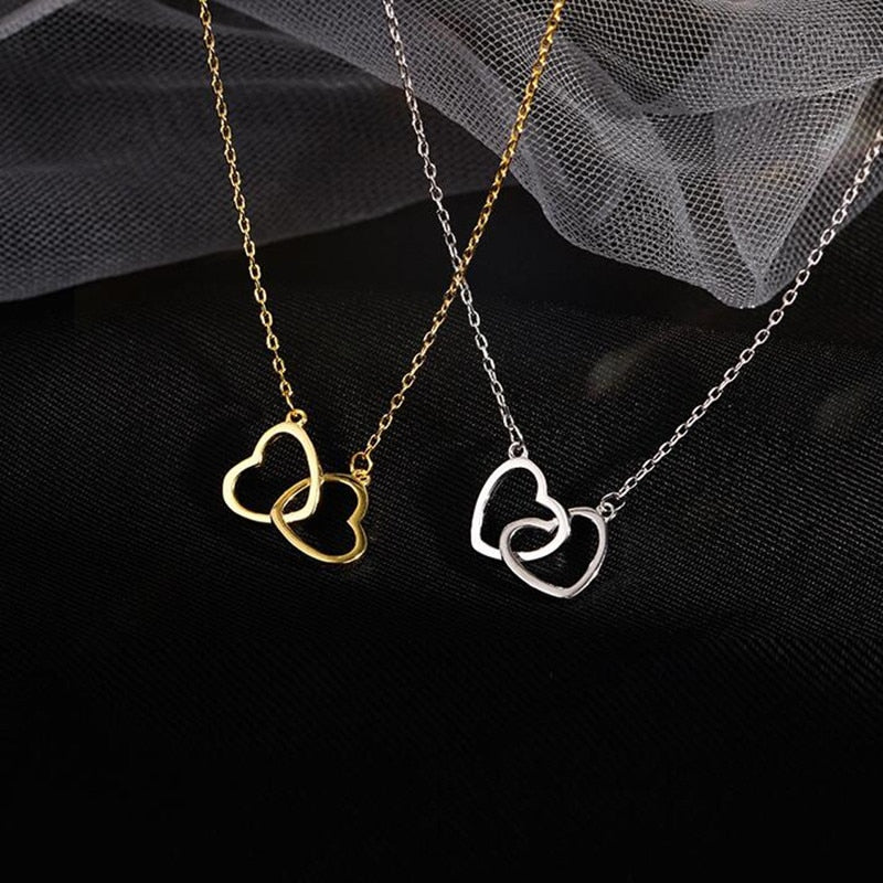 Double Heart Love Shine Necklace