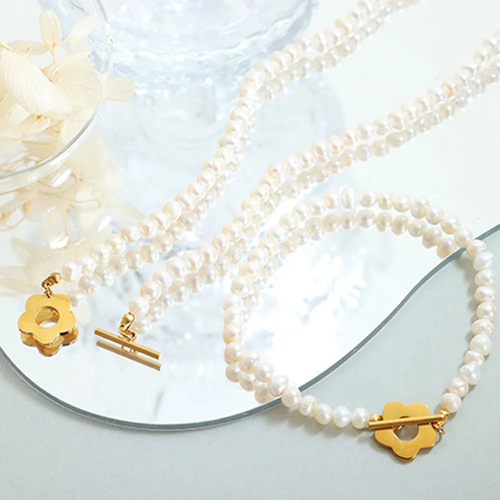 Pêrelblom-armbandstel – 2-stuk