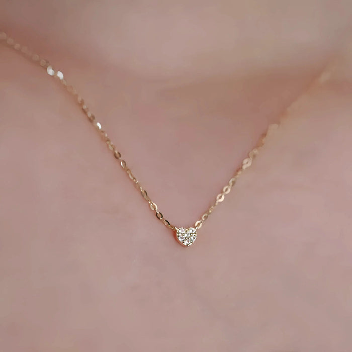 Goue Hartjie S925 Silwer Halssnoer