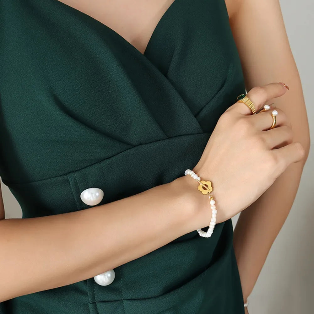 Pêrelblom-armbandstel – 2-stuk