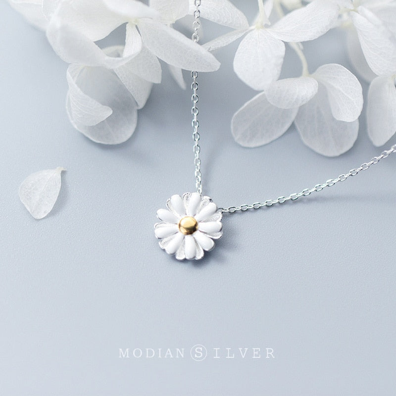 Sonskyn Daisy 925 Sterling Silwer Halssnoer